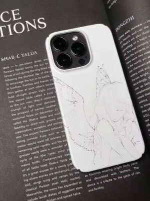 Ins Angel Wing Girl Art Simple Phone Case For iPhone 17Air 17 16 15 14 13 12 11 Pro Max 7 8 Plus Mini X XR XS Sweet Y2K Cover