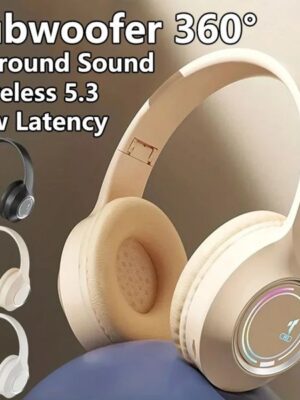 5.2 Cool M3 Headset Bluetooth Earphones Foldable Glowing Card Insertion Stereo Sound Long Battery Life Esports Low Latency