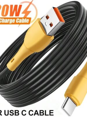 USB Type C Cables 120W High-speed Charging Charger Cord for IPhone Samsung Xiaomi Huawei Unbreakable Silicone Phone Data Line