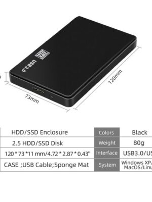 GUDGA External 2.5 Hdd Enclosure USB3.0 to SATA Hard Disk Box 5Gbps Adapter For Notebook Desktop laptop PC HD External HDD Box