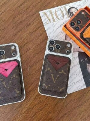 Designer Magnetic Phone Case MagSafe Card Holder For iPhone 17 Pro Max 16 Pro Max 15 14 13 12 16 Plus 17 air Case Good Grip Cover Support wireless charging Magnetic Case