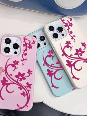 Hand-painted Butterfly Flower Silicone Phone Case For IPhone 16 15 Plus 14 13 12 11 Pro Max 17 Air 16e Shockproof Back Cover