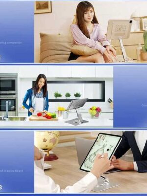 Tablet Aluminum Stand Desk Riser 360 Rotation Multi-Angle Height Adjustable Foldable Holder Dock For iPad Pro Air TableT2600604