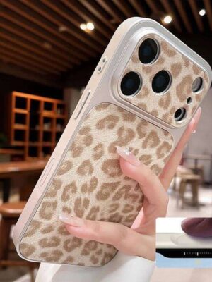 Luxury Imitate Upgrade Leopard Print Phone Case For iPhone 13 14 15 16 17 Pro Max 17Pro Plating Bumper Shockproof Cases Cover 26L0505