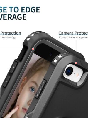 Heavy Duty Drop Protection Kickstand Red Shockproof/Dust Proof 3-Layer Phone Case For iPhone 6 2025 6S/7/8 iPhone SE 2020 2022