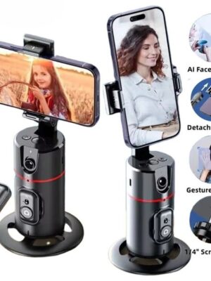 360 Rotation Gimbal Stabilizer Follow-up Selfie Desktop Face Tracking Gimbal for Tiktok Smartphone Live with Remote Shutter