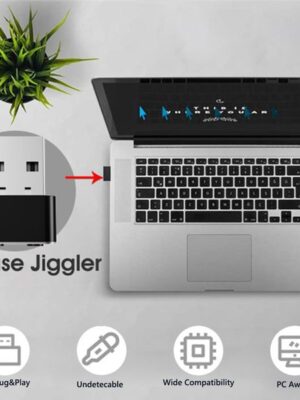 Mini Automatic Mouse Jiggler 3 Track Mode Adjustable Automatic Mouse Jiggler Mover Undetectable Plug and Play for Laptop Desktop