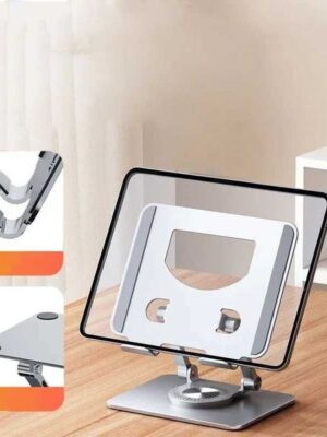 Rotatable 360 Tablet Stand Adjustable Foldable Desktop Stand Holder Compatible For 47-12 Inch Ipad Pro/Air/Min Laptop TabletT2600604