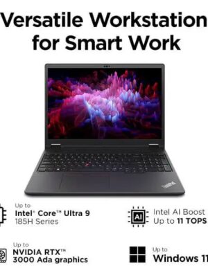 Lenovo ThinkPad P16v – Intel Core Ultra 7, 32 GB RAM, 1 TB SSD, NVIDIA RTX 4GB, Black – Business Laptop – Intel® Core™ Ultra 7 155H | 21KXXA0300