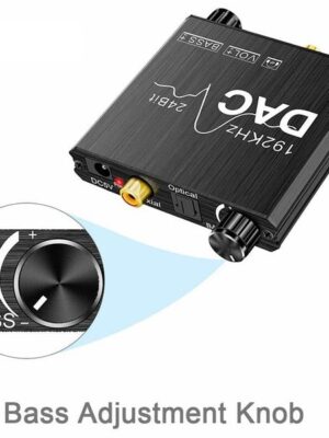 192KHz Digital to Analog Audio Converter DAC Digital SPDIF Optical to Analog L/R RCA Converter Toslink Optical to 3.5mm Jack