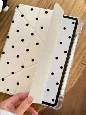 Black Polka Dots New Tablet For iPad Pro 11 12.9in 13 M4 M5 Case 9.7 10.2 5/6th 7/8/9 10 11th Mini Air 3 4 5 6 7 Cover 26Y0505