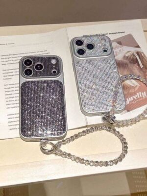 Fashionable sequined luxury mobile phone case, suitable for iPhone14/15/16/17ProMax, fashionable new shock-proof protective case