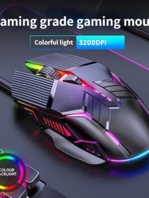 3200DPI Ergonomic Wired Gaming Mouse USB Mouse Gaming RGB Mause Gamer Mouse 6 Button LED Silent Mice for PC Laptop ComputerM240725