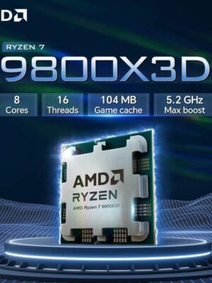 AMD Ryzen 7 9800X3D Gaming CPU Processor 8-Core 16-Thread DDR5 Socket AM5 NEW 47GHz L396M 120W Processor 4NM R7 9800X3D No fan