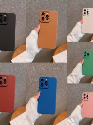 Comfortable Solid color angel eye hole case suitable for Apple 16 phone case, iPhone 15 Pro Max fine hole, 14 anti-drop, 17 simple design