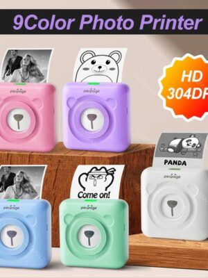 7 Color Peripage A6 304DPI Mini Po Printer Annotation Sticker Label Printer Bluetooth Portable Wireless Printer Marking 250425