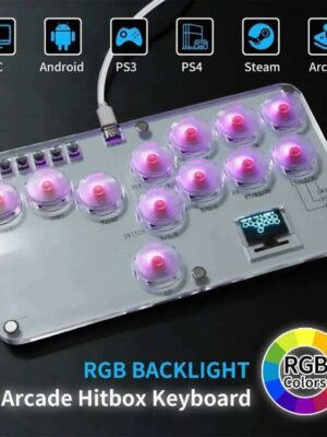 Fight Stick PC Joystick Hitbox Controller RGB Keyboard For XBox/PS4/PS5/Switch/Steam Arcade Fighting