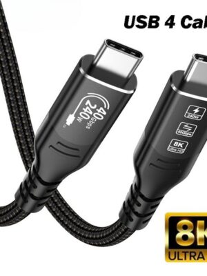 8K USB4 Cable 40Gbps 240W PD3.1 For Thunderbolt 4 Type C Fast Charging Cable Thunderbolt3 USB C to Type-C Data Transfer Cord