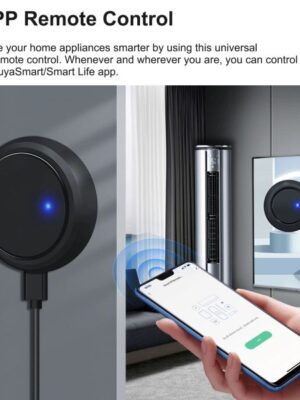GIRIER Tuya WiFi Smart IR Remote Control Hub, Universal Infrared Remote Blaster for TV AC DVD STB, Works with Alexa Google Home