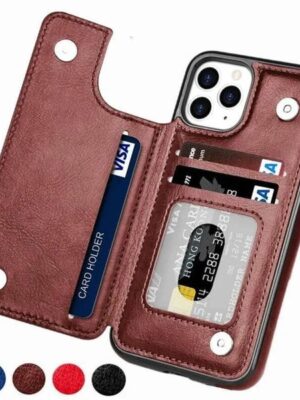 Durable Phone Case Slim Fit Premium Leather Cover For Iphone Pro XS Max XR X SE 6S Plus soft protective cover Wallet Card Holder Slots Flip Case For Mobile D 1H 4YF