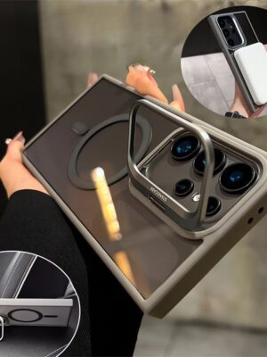 Metal Lens Stand Magnetic Phone Case For Galaxy S23 FE S24 Plus S22 S25 Ultra Protective Cases Mobile Shell Back Cover Z260522