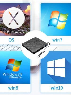 CD Player USB3.0 CD-ROM Player 2MB CD Reader with SD/TF Card External Drive for PC Windows XP/7/8/10 for MacBook Laptop Desktop
