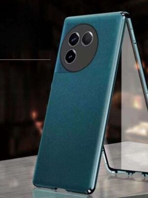 New Y200i Phone Case Genuine Leather Full Coverage Anti-drop Double-sided Magnetic Metal Lens Protector
