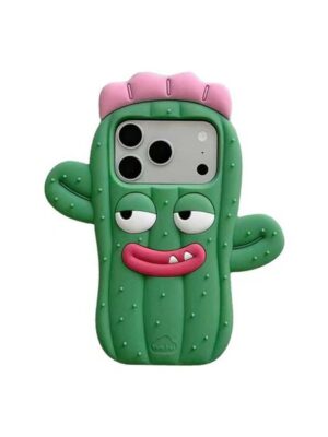 Fashion 3D Cactus Case For iPhone 17 Pro Max 16 Plus 15 14 13 16E Iphone17 Cute Lovely Silicone Rubber Green Mobile Cell Smart Phone Back Cover Skin