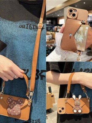 Compatible With Apple 15/16 Phone Case Iphone 14 Max Crossbody 17 Pro Strap Coin Card Holder 12P Iphone 17 Pro Case Designer Phone Case
