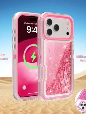 3 IN 1 OTT Heavy Duty Glitter Liquid Quicksand Box Phone Case For iPhone 17 Air 16 15 14 Pro Max Military Grade Shockproof Cover