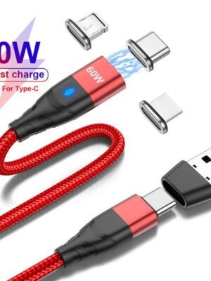 PD 60W 2025 Magnetic USB Cable USB C To Type C Cable Fast Charging Cable For Huawei Data Charger Cable For Book Games Player