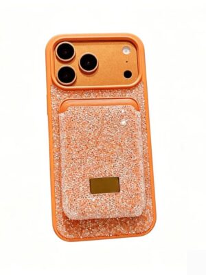 Designer Bling Glitter Phone Cases with Card holder Pocket For Iphone 17 Pro Max 12 13 14 15 16 Plus Fashion Plating Rhinestone Diamond Soft Silicone Back Cover
