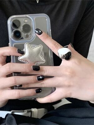 Y2K Korean 3D Puff Star Decompress Phone Grip Tok Griptok Korea Holder Ring For iPhone 14 Samsung 2025 Accessories Phone Stand Holder
