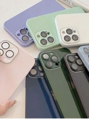 9D Silicone Glass Case For iPhone15 14 13 12 11 Pro Max Pro Plus Mirror Glass Phone Case With Integrated lens Film2026