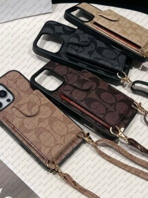 Designer Wallet Phone Case Luxury iPhoneCase Leather Card Holder for iPhone 17Pro Max 16 15 Pro Max 14 13 12 Crossbody Lanyard Samsung S24 Ultra S23S22 Cell Phone Case