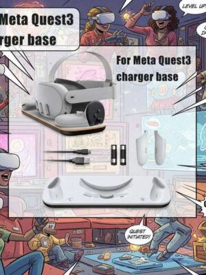 VR Headset Handles Grip Dock Station Storage Rack For Meta 3 Charger Charging Base 26Y0512
