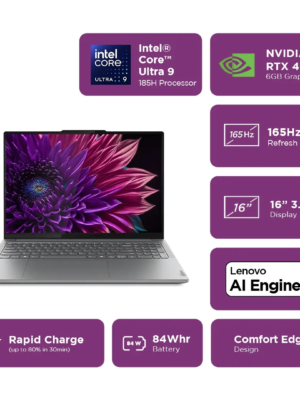 Lenovo Yoga Pro 9 – Intel Core Ultra 9 , 32 GB RAM, 1 TB SSD, NIVIDIA RTX 4060 8 GB, Laptop – Ultra 9 – SSD – Win 11 Home | 83DNCTR1WW-PF5EARTQ