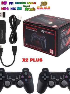 X2 Plus Gamestick 3D Retro Video Game Console 2.4G Wireless Controllers HD 4.3 System 40000 Games 40 Emulators for SEGA/PSP/PS1