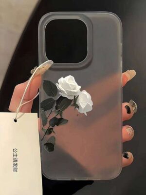 Flower Phone For 11 Case iPhone 16 15 14 Pro Max Plus 12 13 Mini Shockproof Matte Soft Translucent Clear Cover