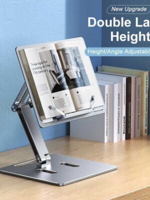 Laptop Aluminum Stand Height Angle Adjustable Reading Stand with Foldable Base Notebook Desktop iPad Stand Tablet Stand HolderT2600604