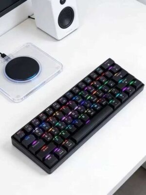 Tri-Mode Bluetooth Wireless Mechanical Keyboard 61 Keys RGB Backlit Gaming Keyboard Universal for Desktop Laptop PC Gamer Z260525