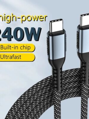 PD 240W Super Fast Charging Cable for Laptop Tablet USB Type C Data Cord for Macbook Air iPad iPhone 15 Pro Max Xiaomi Dell HP