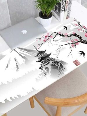Cherry Blossom Sakura Pagoda Japan Mouse Pad Deskmat Gaming Laptop Mousepad Pink Desk Accessories Office Carpet XXL Mouse mat S26327