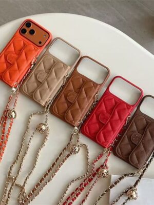 Luxury Crossbody Phone Case for iPhone 17 Pro Max Cases Apple iPhone 16 Pro Max 15 14 13 12 15 plus 11 Designer Wallet Card Holders iPhone Case Chain Lanyard Mobile cover