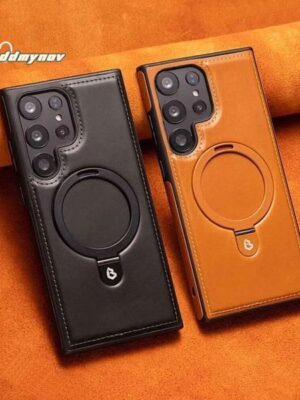 Business Retro Leather Holder Magnetic Case For Samsung Galaxy S25 S24 Ultra S23 S22 Plus A15 Wireless Charge Shockproof Cover ddmynov ddmynov