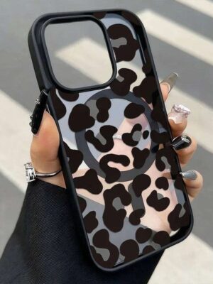 Leopard Print Phone For 17 Case iPhone 16 15 13 12 11 14 Pro Max Matte Magnetic Wireless Charge Cover 26Y0601