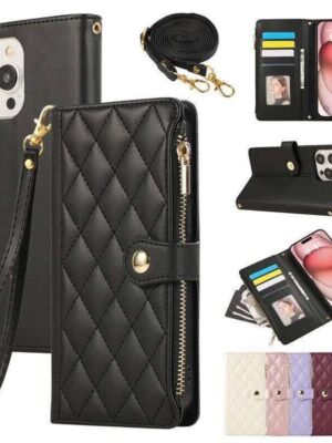 Crossbody Wrist Strap Leather Phone Case for IPhone 16E 17 Ari 16 15 14 13 12 11 Pro Max XS 8 Plus Wallet with Card Holder Cover H260131