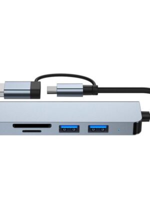Type C HUB High Speed USB 3.0 HUB Splitter Card Reader RJ45 PD 87W Multiport with SD TF Ports for Macbook Computer Accessories