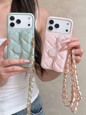 Crossbody Phone Case for IPhone 13 14 15 16 17 Pro Max Card Holder Wallet Lanyard Shoulder Strap Leather Cover H260305