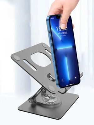 GeneralFoldable 360 Mobile Phone Holder 360 Degree Rotating Hollowed Tablet Riser Anti Slip Tablet Holder Height AdjustableT2600604